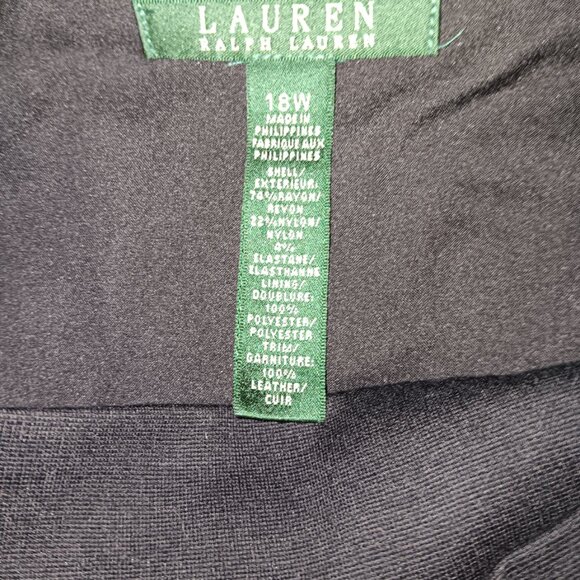 LAUREN RALPH LAUREN LEATHER TRIM WRAP SKIRT - Picture 8 of 11